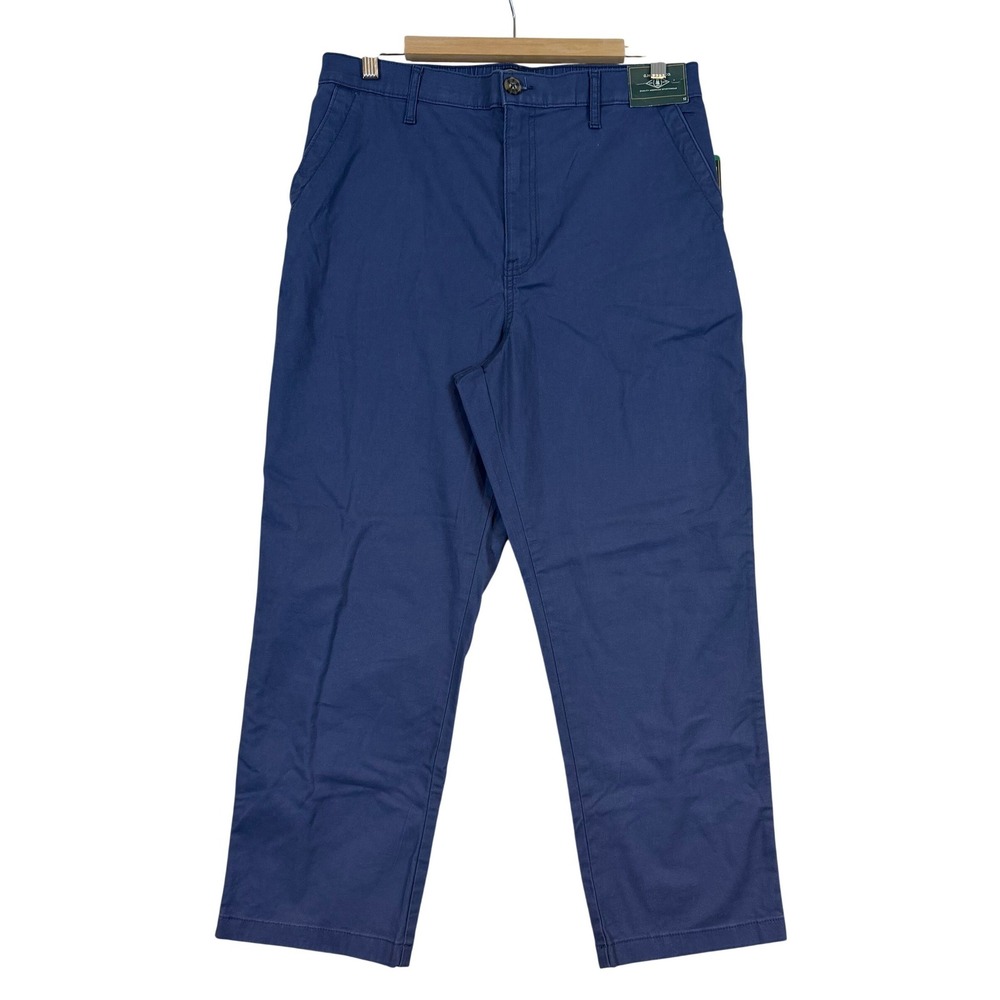 NWT GH Bass Womens Blue Chino Ankle Pant Stretch Straight Leg 12 Preppy Classic